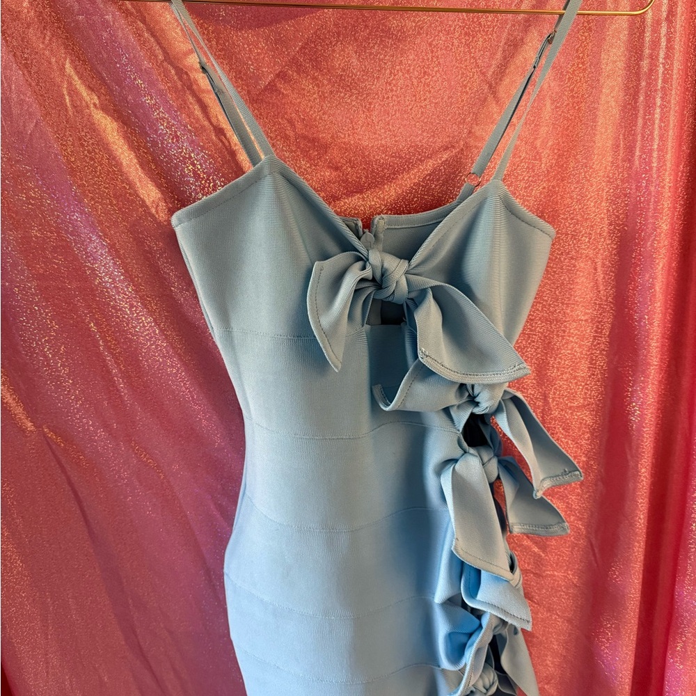 Zerah Spaghetti Bow Cutout Bandage Dress